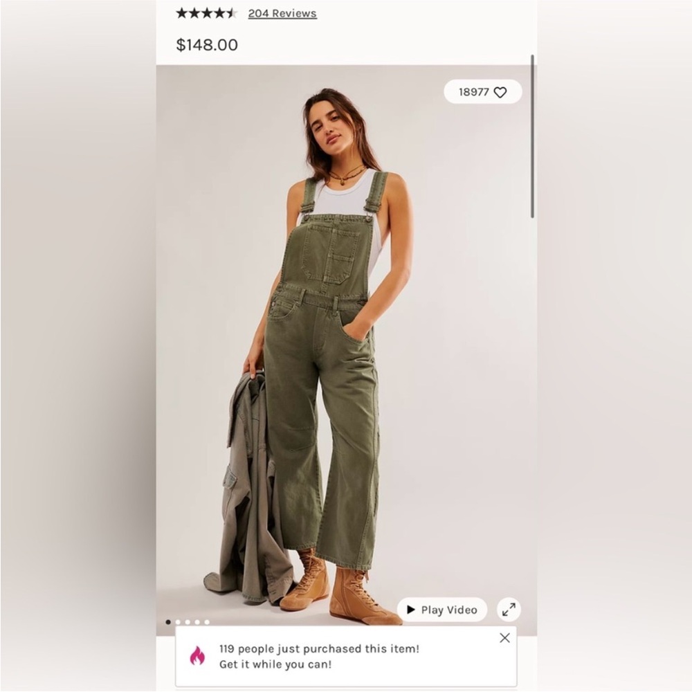 We The Free Good Luck Barrel Overalls